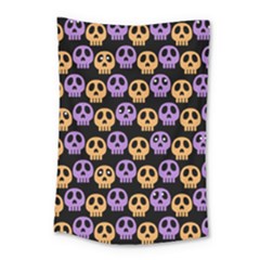 Halloween Skull Pattern Small Tapestry by Ndabl3x