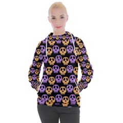 Halloween Skull Pattern Women s Hooded Pullover by Ndabl3x