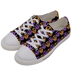 Halloween Skull Pattern Women s Low Top Canvas Sneakers by Ndabl3x