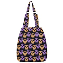 Halloween Skull Pattern Center Zip Backpack by Ndabl3x