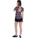 Halloween Skull Pattern Back Circle Cutout Sports T-Shirt View2