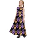 Halloween Skull Pattern Kids  Satin Sleeveless Maxi Dress View2