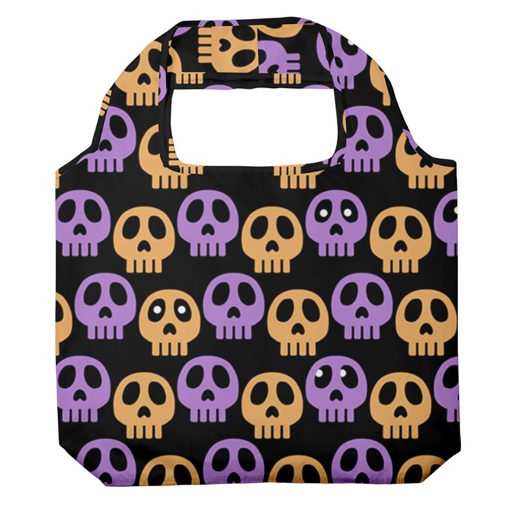 Halloween Skull Pattern Premium Foldable Grocery Recycle Bag