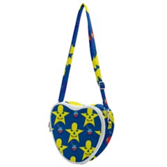 Blue Yellow October 31 Halloween Heart Shoulder Bag by Ndabl3x