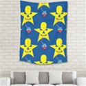 Blue Yellow October 31 Halloween Medium Tapestry View2