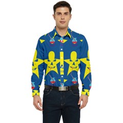 Blue Yellow October 31 Halloween Men s Long Sleeve  Shirt by Ndabl3x