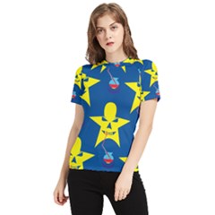 Blue Yellow October 31 Halloween Women s Short Sleeve Rash Guard by Ndabl3x