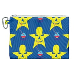 Blue Yellow October 31 Halloween Canvas Cosmetic Bag (xl) by Ndabl3x