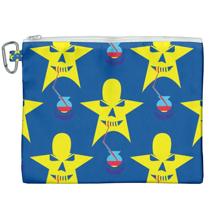 Blue Yellow October 31 Halloween Canvas Cosmetic Bag (XXXL)