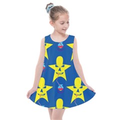 Blue Yellow October 31 Halloween Kids  Summer Dress by Ndabl3x