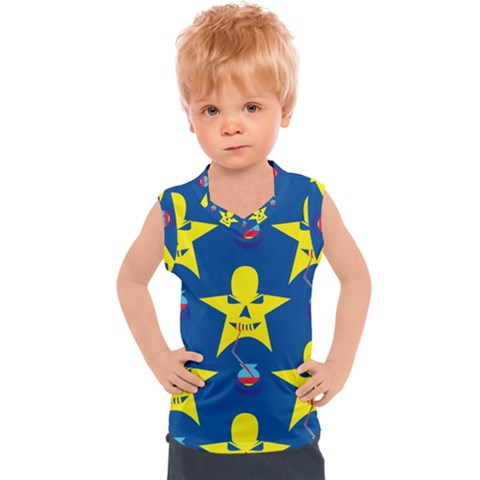 Blue Yellow October 31 Halloween Kids  Sport Tank Top by Ndabl3x