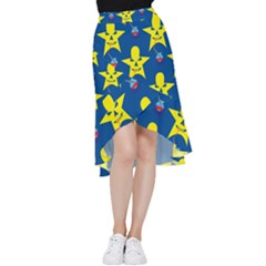 Blue Yellow October 31 Halloween Frill Hi Low Chiffon Skirt by Ndabl3x