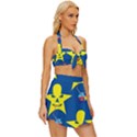 Blue Yellow October 31 Halloween Vintage Style Bikini Top and Skirt Set  View3