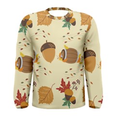 Leaves Foliage Acorns Barrel Men s Long Sleeve T-shirt by Ndabl3x