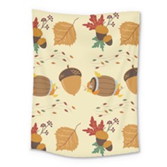 Leaves Foliage Acorns Barrel Medium Tapestry by Ndabl3x