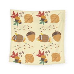 Leaves Foliage Acorns Barrel Square Tapestry (small) by Ndabl3x