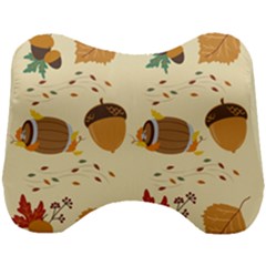 Leaves Foliage Acorns Barrel Head Support Cushion by Ndabl3x