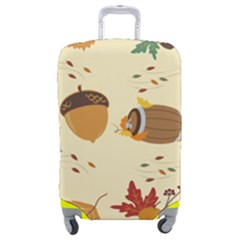 Leaves Foliage Acorns Barrel Luggage Cover (medium) by Ndabl3x