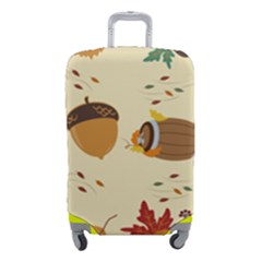 Leaves Foliage Acorns Barrel Luggage Cover (small) by Ndabl3x