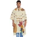 Leaves Foliage Acorns Barrel Men s Hooded Rain Ponchos View1