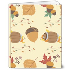 Leaves Foliage Acorns Barrel 8  X 10  Hardcover Notebook by Ndabl3x