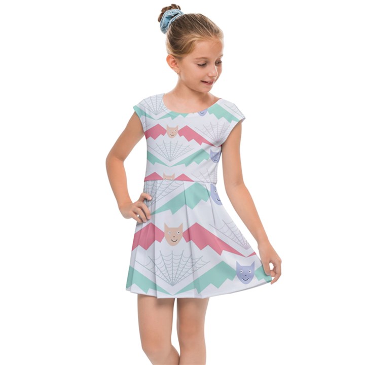 Halloween Pattern Kids  Cap Sleeve Dress