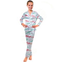 Halloween Pattern Kids  Satin Long Sleeve Pajamas Set by Ndabl3x