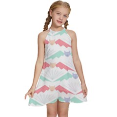 Halloween Pattern Kids  Halter Collar Waist Tie Chiffon Dress by Ndabl3x