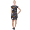 Halloween Bat Pattern Cap Sleeve Bodycon Dress View2