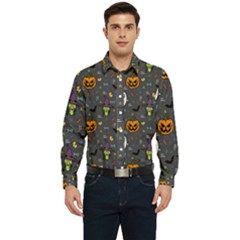 Halloween Bat Pattern Men s Long Sleeve  Shirt by Ndabl3x