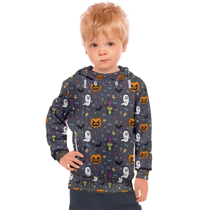 Halloween Bat Pattern Kids  Hooded Pullover