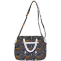 Halloween Bat Pattern Rope Handles Shoulder Strap Bag View3