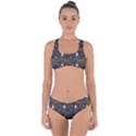 Halloween Bat Pattern Criss Cross Bikini Set View1