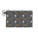 Halloween Bat Pattern Canvas Cosmetic Bag (Medium) View1