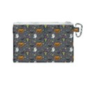 Halloween Bat Pattern Canvas Cosmetic Bag (Medium) View2