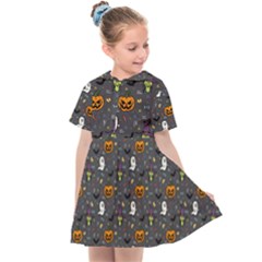 Halloween Bat Pattern Kids  Sailor Dress by Ndabl3x