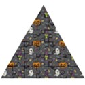 Halloween Bat Pattern Wooden Puzzle Triangle View1