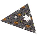 Halloween Bat Pattern Wooden Puzzle Triangle View2