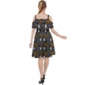 Halloween Bat Pattern Cut Out Shoulders Chiffon Dress View2