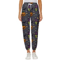 Halloween Bat Pattern Women s Cropped Drawstring Pants by Ndabl3x