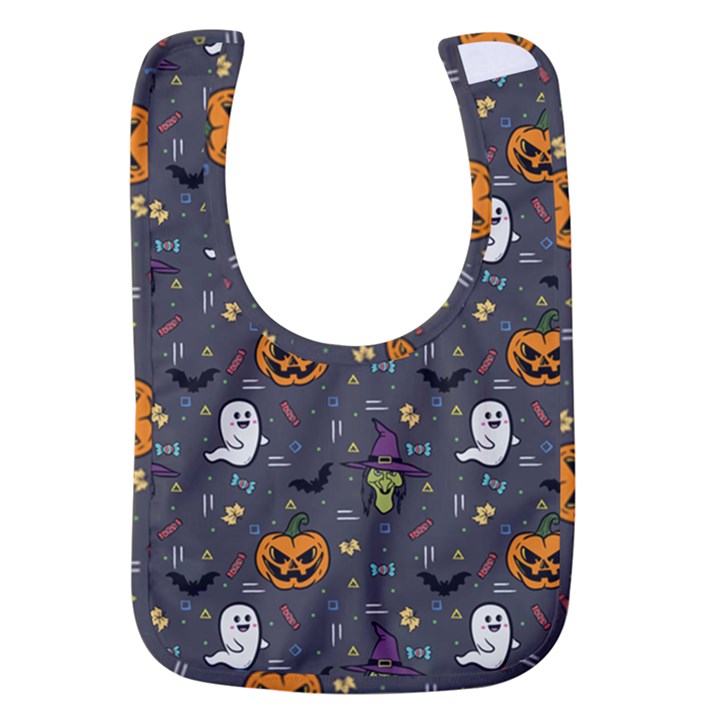 Halloween Bat Pattern Baby Bib