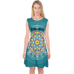 Abstract Digital Artwork Capsleeve Midi Dress by Ndabl3x