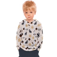 Cat Halloween Pattern Kids  Overhead Hoodie by Ndabl3x