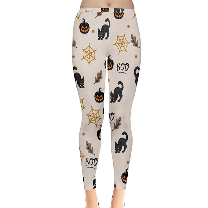 Cat Halloween Pattern Inside Out Leggings