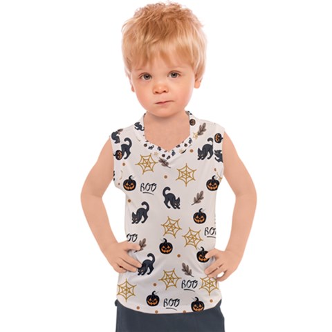 Cat Halloween Pattern Kids  Sport Tank Top by Ndabl3x