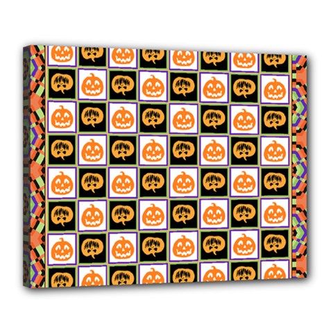 Chess Halloween Pattern Canvas 20  X 16  (stretched) by Ndabl3x