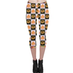 Chess Halloween Pattern Capri Leggings  by Ndabl3x