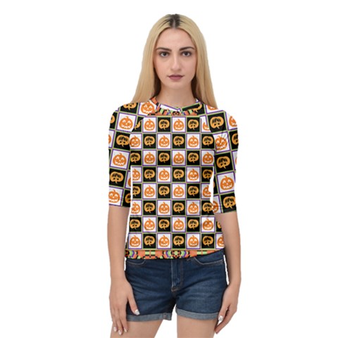 Chess Halloween Pattern Quarter Sleeve Raglan T-shirt by Ndabl3x