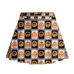 Chess Halloween Pattern Mini Flare Skirt by Ndabl3x