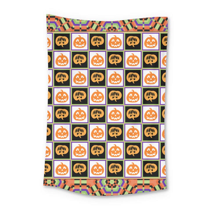 Chess Halloween Pattern Small Tapestry